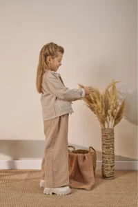 Minipodyum Bow Detailed Striped 3-Piece Eid Girls' Top and Bottom Set - Image 4