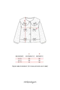 Minipodyum Baby Collar Bow Detailed Buttoned Girl's Plush Jacket - Image 5