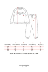 Minipodyum Boys' Bottom Top Tracksuit with Embroidery Detail - Image 6