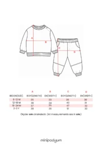 Minipodyum Embroidery Detailed Baby Size Bottom Top Tracksuit - Image 4