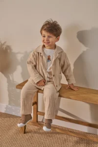 Minipodyum Baby Boy Printed Top Bottom Set with Pocket Holiday Clothes 3-Piece - Image 4