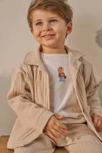 Minipodyum Baby Boy Printed Top Bottom Set with Pocket Holiday Clothes 3-Piece - Image 5