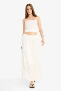 DeFacto Women Skirt D5033AX/WT32 OFF WHITE