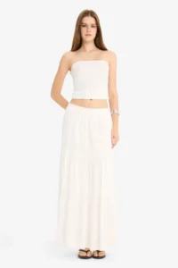 DeFacto Women Skirt D5033AX/WT32 OFF WHITE - Image 4