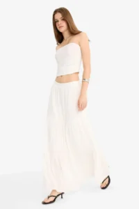DeFacto Women Skirt D5033AX/WT32 OFF WHITE - Image 5