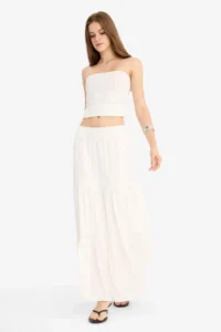 DeFacto Women Skirt D5033AX/WT32 OFF WHITE - Image 6