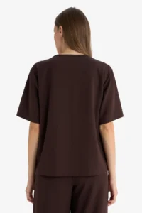 DeFacto Women T-shirt E9894AX/BN539 BROWN - Image 3