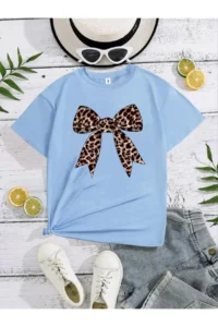 twins tailors Ribbon and Bow Printed 3 Pack Baby Blue-White-Purple Girls' T-Shirt - Image 2