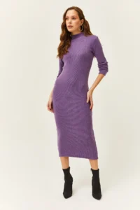 Olalook Women's Purple Lycra Shawl Long Camisole Dress - Image 3