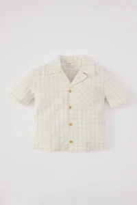 DeFacto DFC - Baby Size Short Sleeve Checkered Shirt - Image 3