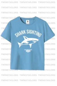 twins tailors Shark Printed 3-Pack Unisex Light Blue-Grey-White Kids T-Shirt - Image 2