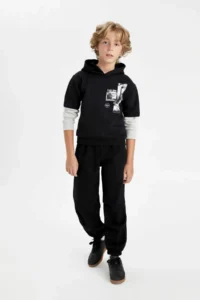 DeFacto Hooded Printed Sweatshirt Boy - Image 2