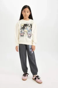 DeFacto Girl's Oversize Wide Fit Crew Neck Printed Sweatshirt - Image 2