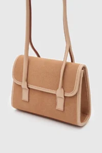 Shule Bags Mioni Suede Shoulder Bag Tan - Image 3