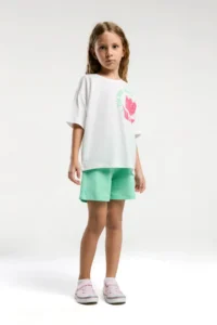 US Polo Assn. U.s. Polo Shirt Assn Girls' Yellow Shorts Set - Image 3