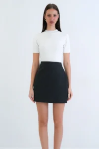 VAGGON Plain Kesim Skirt - Image 2