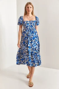 Bianco Lucci Women Square Yaka Gipelli Multi Patterned flared Dress - Image 2