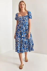 Bianco Lucci Women Square Yaka Gipelli Multi Patterned flared Dress - Image 3