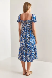 Bianco Lucci Women Square Yaka Gipelli Multi Patterned flared Dress - Image 4