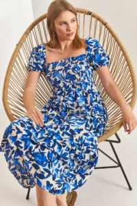 Bianco Lucci Women Square Yaka Gipelli Multi Patterned flared Dress - Image 5