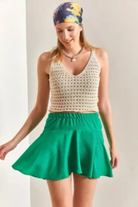 Bianco Lucci Women Viscose Shorts Skirt