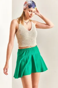 Bianco Lucci Women Viscose Shorts Skirt - Image 2