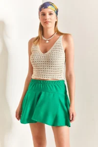 Bianco Lucci Women Viscose Shorts Skirt - Image 5
