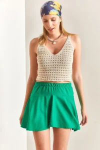 Bianco Lucci Women Viscose Shorts Skirt - Image 6