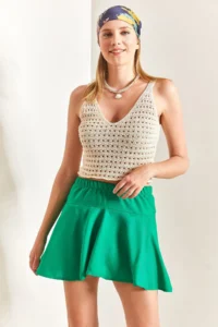 Bianco Lucci Women Viscose Shorts Skirt - Image 7