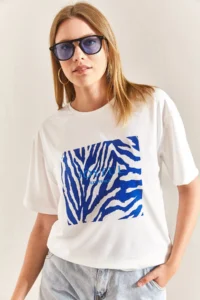 Bianco Lucci Women Patterned Penye Tshirt - Image 4