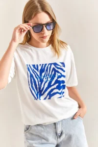 Bianco Lucci Women Patterned Penye Tshirt - Image 5