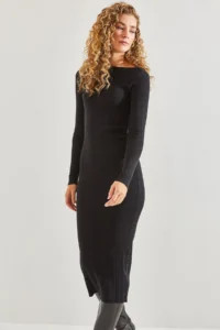 Bianco Lucci Women Boat Neck Piped LONG Dress - Image 2