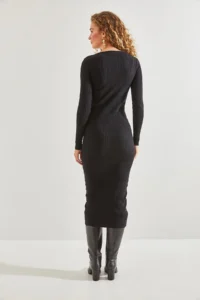 Bianco Lucci Women Boat Neck Piped LONG Dress - Image 5