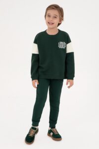 US Polo Assn. Boys' Dark Green Fleece Crew Neck Sweatshirt - Image 2