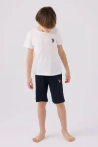 US Polo Assn. U.s. Polo Shirt Assn Boys' White Bermuda Set - Image 3