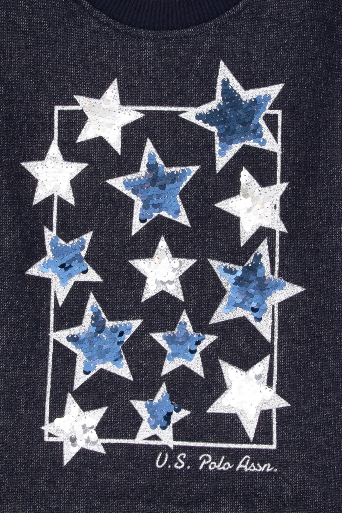 US Polo Assn. Girls' Navy Blue Crew Neck Sweatshirt - Image 3