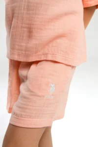 US Polo Assn. U.s. Polo Shirt Assn Girls' Pink Shorts Set - Image 4
