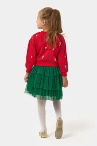 Minipodyum Girl's New Year's Eve Dress with Tulle Skirt, Top and Bottom Set - Image 3