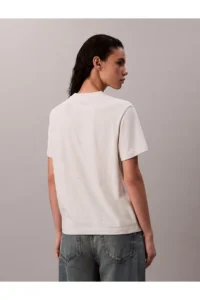 Calvin Klein Jeans Round Neck Printed Gray Women's T-Shirt - Image 4