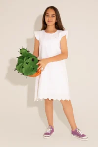 US Polo Assn. Girls' White Sleeveless Weaving Dress - Image 3