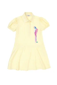 US Polo Assn. Girls' Neon Yellow Short Sleeve Weaving Dress - Image 5