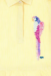 US Polo Assn. Girls' Neon Yellow Short Sleeve Weaving Dress - Image 7