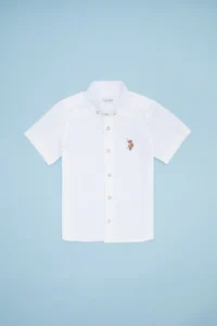 US Polo Assn. Boys' White Basic Short Sleeve Shirt