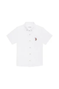 US Polo Assn. Boys' White Basic Short Sleeve Shirt - Image 2