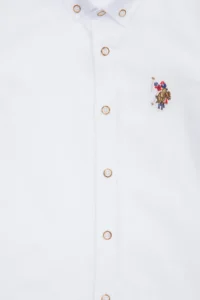 US Polo Assn. Boys' White Basic Short Sleeve Shirt - Image 4