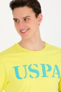 US Polo Assn. Men Citron Basic Crew Neck T-Shirt - Image 2