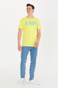 US Polo Assn. Men Citron Basic Crew Neck T-Shirt - Image 4