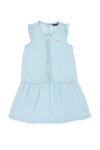 US Polo Assn. Girls' Light Blue Sleeveless Jeans Dress - Image 4