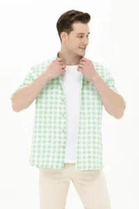 US Polo Assn. Men Checkered Green Shirt
