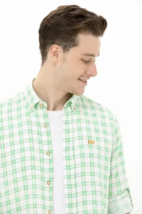 US Polo Assn. Men Checkered Green Shirt - Image 2